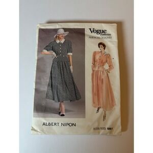 Vogue 1861 Albert Nipon American Designer Vintage 80s Dress Sewing Pattern